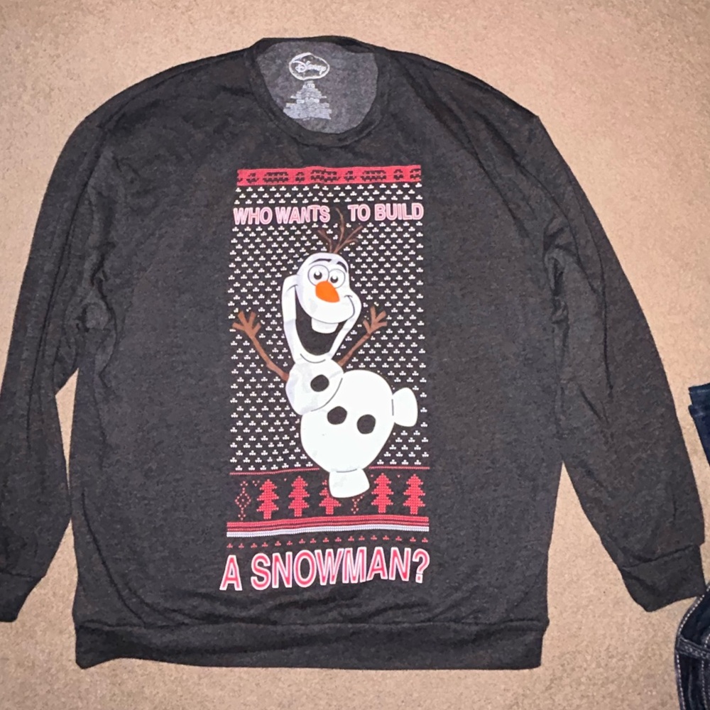 Disney Dark Gray Olaf Crewneck Sweater